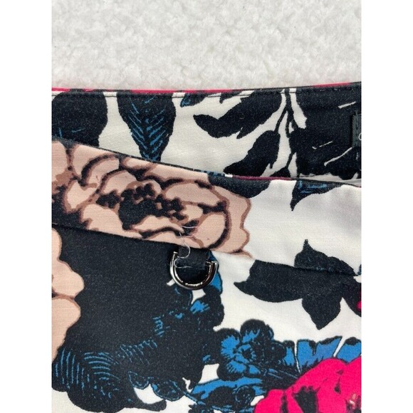 Adrianna Papell Women's Pants Size 12 Red White Floral Print Ankle Cropped - Picture 10 of 10